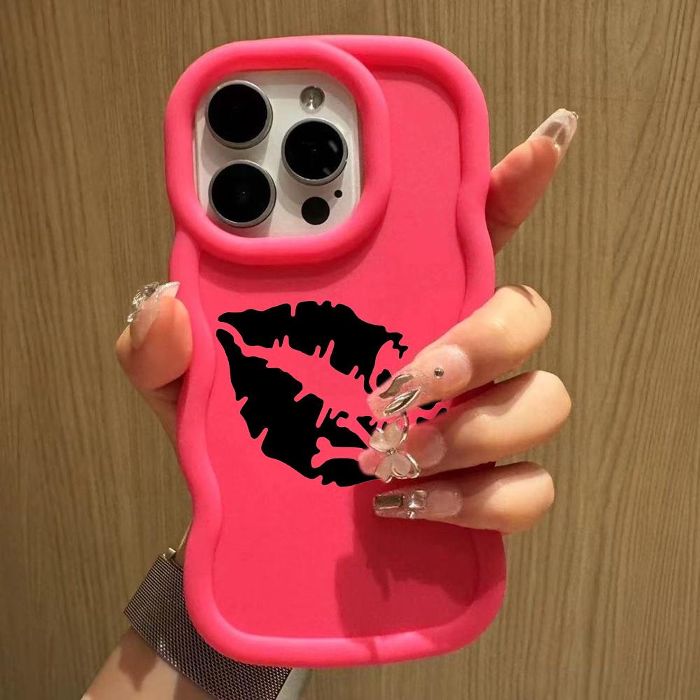 LZ18 Lips kiss Wave Silicone Phone Cases for Samsung A15 S23 FE S24 Ultra A34 A54 A14 A55 Motorola G32 OnePlus Soft Cover
