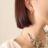 Personality Trend Roman Double Ring Earrings Necklace Titanium Steel Jewelry Set Plated 18K Real Gold Non-Fading