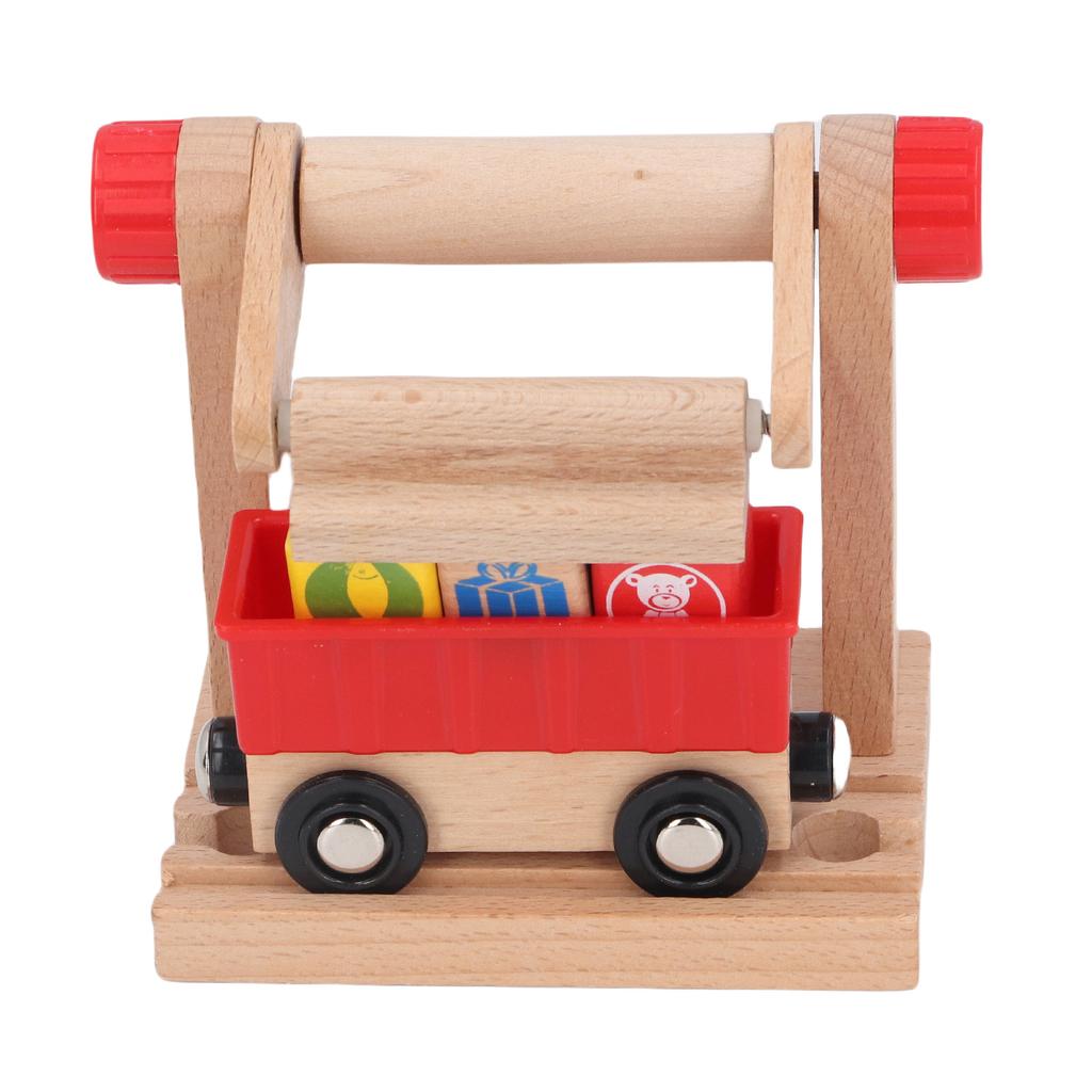 5 Pcs Wooden Train Track Accessories Rotating Grabber Railway Toy Scene Accessories for Boys Girls