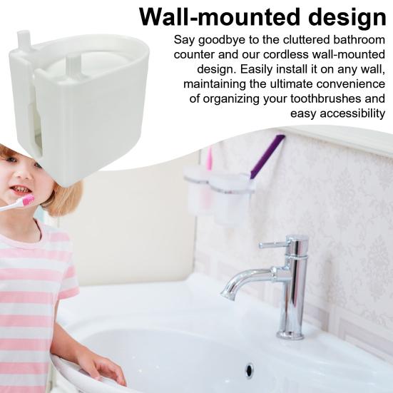 Electric Toothbrush Holder Wall Mount Shroud Strong Load-bearing Simple Installation Toothbrush Wall-Mounted Storage Organizer for Bathroom