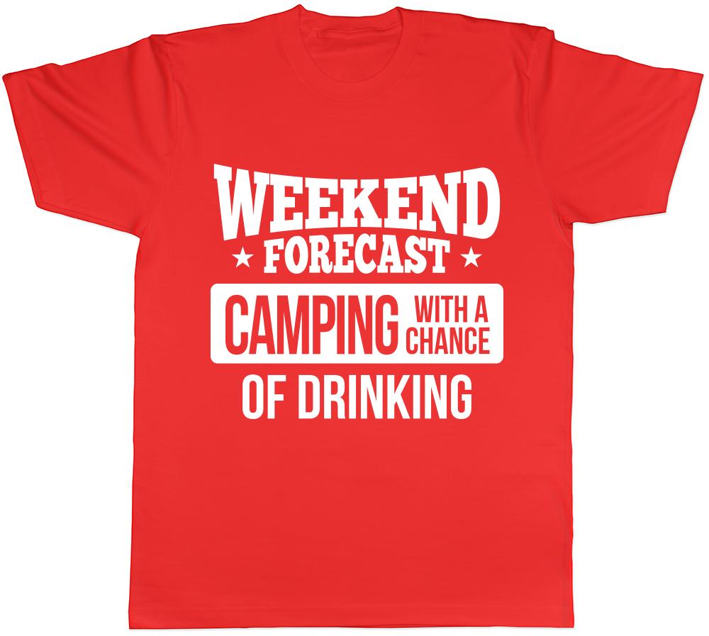 Weekend Forecast Camping with a Chance of Drinking Unisexs Unisexs Ladies TShirt S