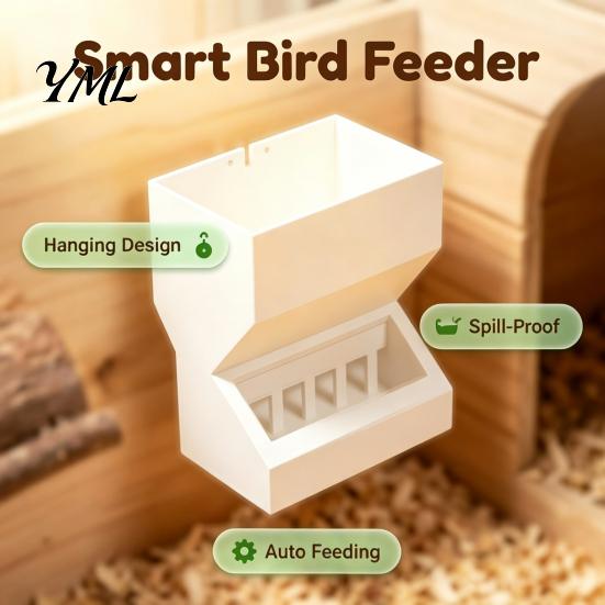Hanging Cage Feeder Automatic Quail for Cage, Large Capacity Wall Mount Anti Spill Food Dispenser Chick Brooding House Chicks And Small Birds,