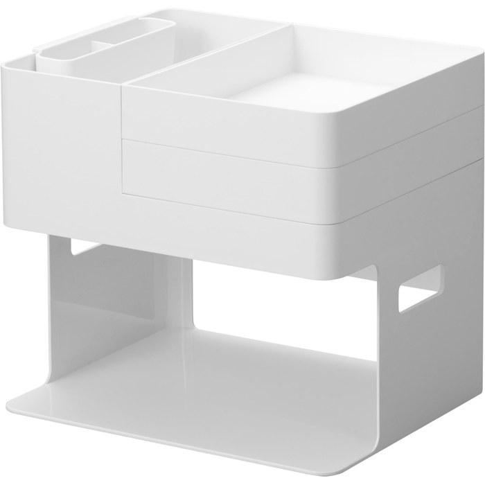 Yamazaki Nail Light & Gel Nail Supplies Storage Case White (W26 x D21 x H23.6cm) Tower