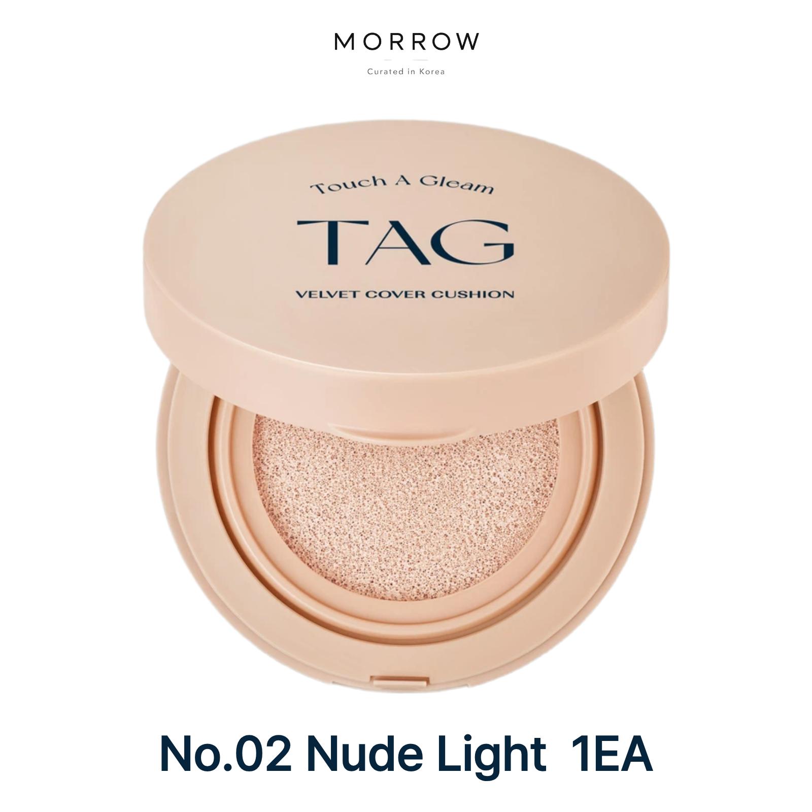 [TAG] Cushion de Cobertura de Terciopelo SPF50+ PA+++ Base de Acabado Mate 15g 02 Nude Light 1EA