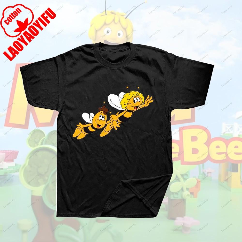Maya The Bee Movie Cartoon Character T-shirts Cartoons T Shirt Breathable Camisetas Harajuku Creative Cool Trending T Shirt