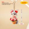 Cute Cartoon Easter Rabbit Pendant Keychain Unique Dressed Rabbit 2D Flat Acrylic Hanging Charm Bag Decors