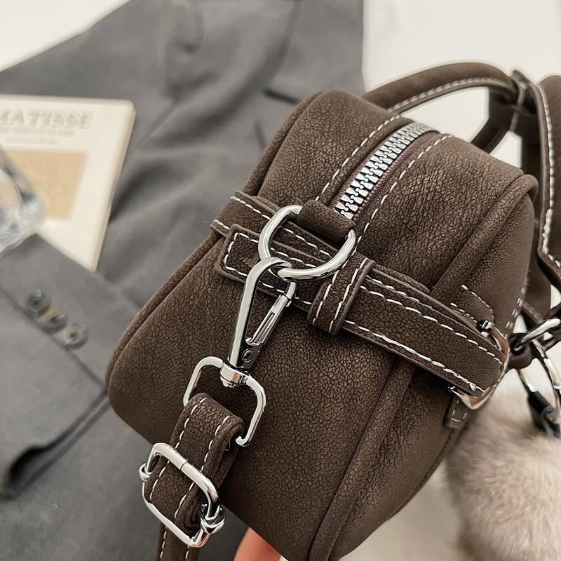 Fashion New Design Top Handle Small Handbag Pu Leather Cute Boston Crossbody Bags Ladies Casual Commuter Shoulder Purse
