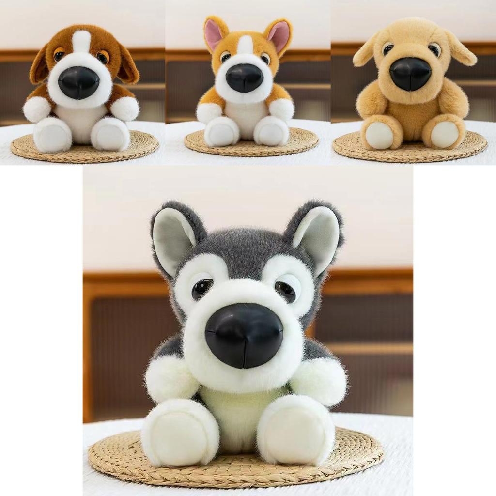 Large Head Dog Plush Toy Husky Soft Stuffed Animal For Kid Gift