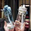 with Straw Plastic Transparent Water Bottle 500/650ml Drinkware Sports Water Bottle  Men Women