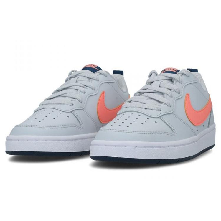 (GS) Nike Court Borough Low 2 'Grey Pink' Kids' BQ5448-009