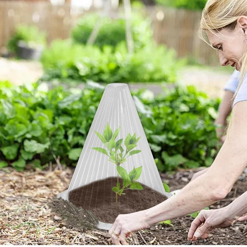 30/10x Garden Cloches Reusable Bell Plant Protectors Clear Garden Plant Cover Protector From Frost Animals Snails Birds Chickens