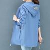 Plus Size Casual Jacket Women's All-match Loose Mid-length Windbreaker Tide Plus Velvet Thickening