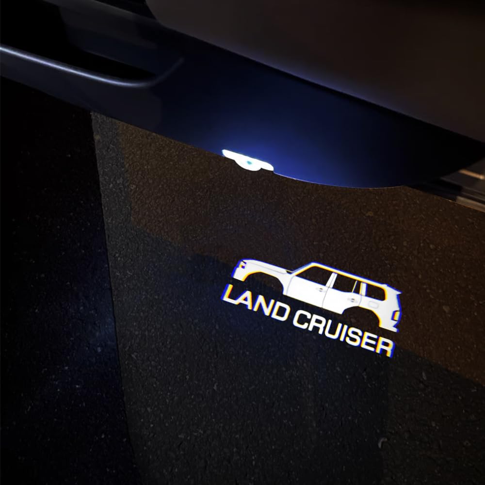 Car Courtesy Door Lights with Compatible with Toyota Land Cruiser 250 Set of 2 Lights, Logo, Series,