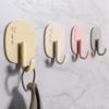 4pcs Light Luxury Hooks Strong Traceless Hook Multifunctional Key Coat Towel Hanger Hook kitchen bathroom Organizer Accessories