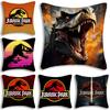 Cute Dinosaur Jurassic P-Park Pillow Covers Cartoon Sofa Decorative Home Double-sided Printing Short Plush Cute Cushion Cover