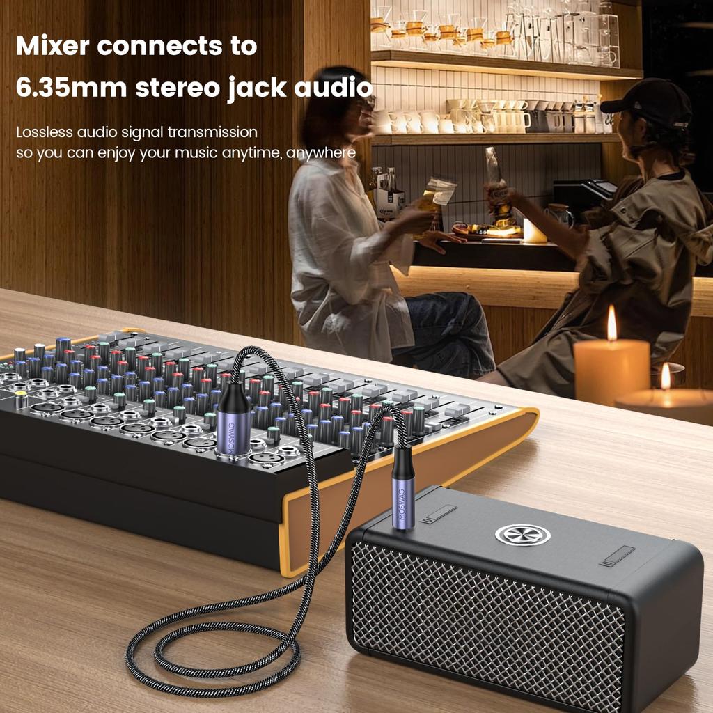 MOSWAG XLR Male To XLR Male To Jack Male Audio Male To Microphone XLR Male Cable for Electric 6.35mm Cable, 6.35mm Cable, 6.35mm Guitar, Piano,