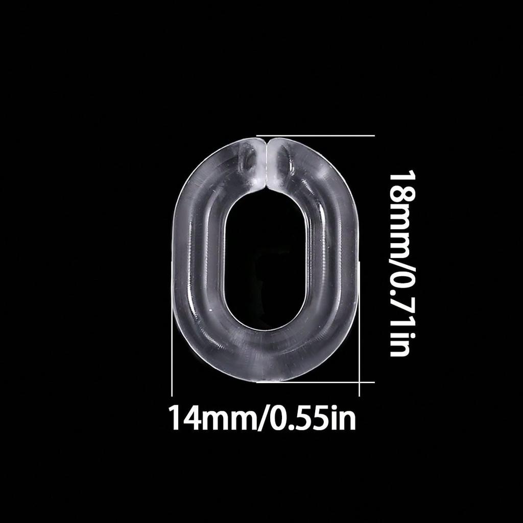 50pcs Transparent U-Shaped Chain, Acrylic Beads, DIY Jewelry Making Materials For Bracelets, Car Ornaments, Phone Straps
