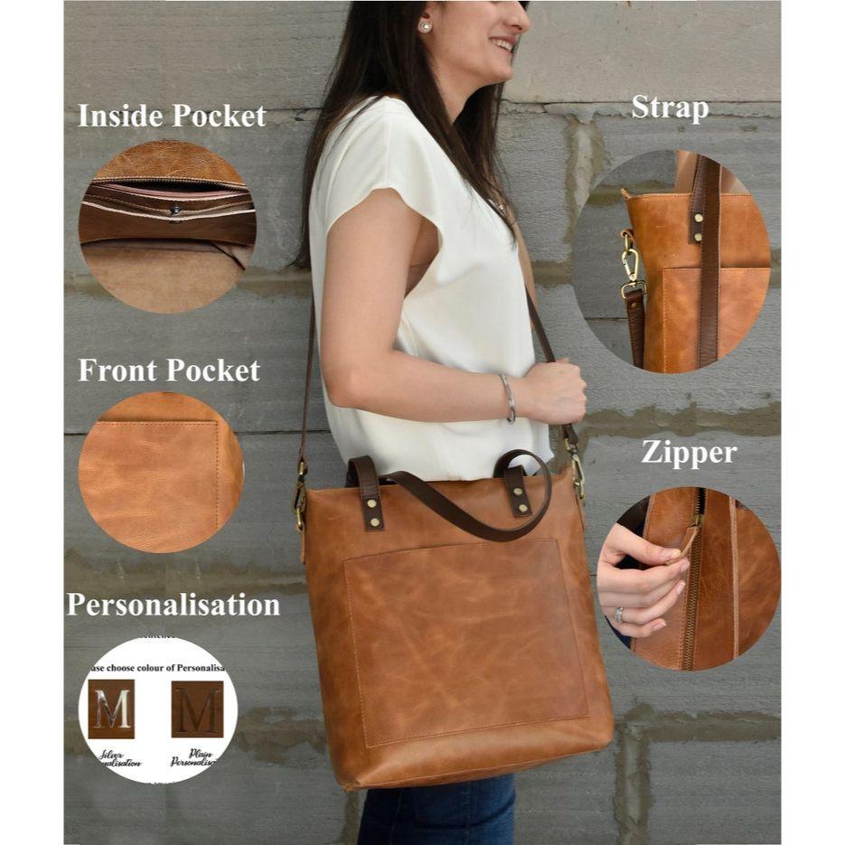 leather tote bag for women gift large leather work bag  purse gift genuine leather Shoulder shopper for mother girlfriend laptop