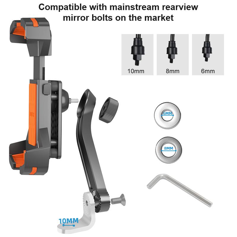 1S Quick Release One-Hand Phone Holder Flexible Motorcycle Vibration Damper for Bike or Motorcycle
