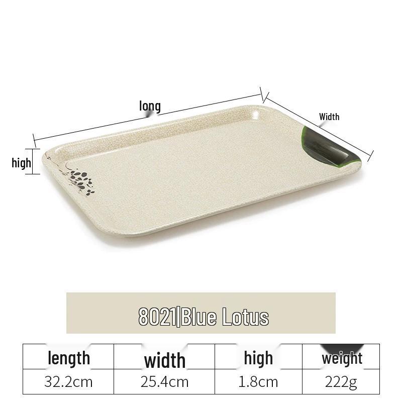Melamine Rectangular Serving Tray for Cups, Bread, and Cake