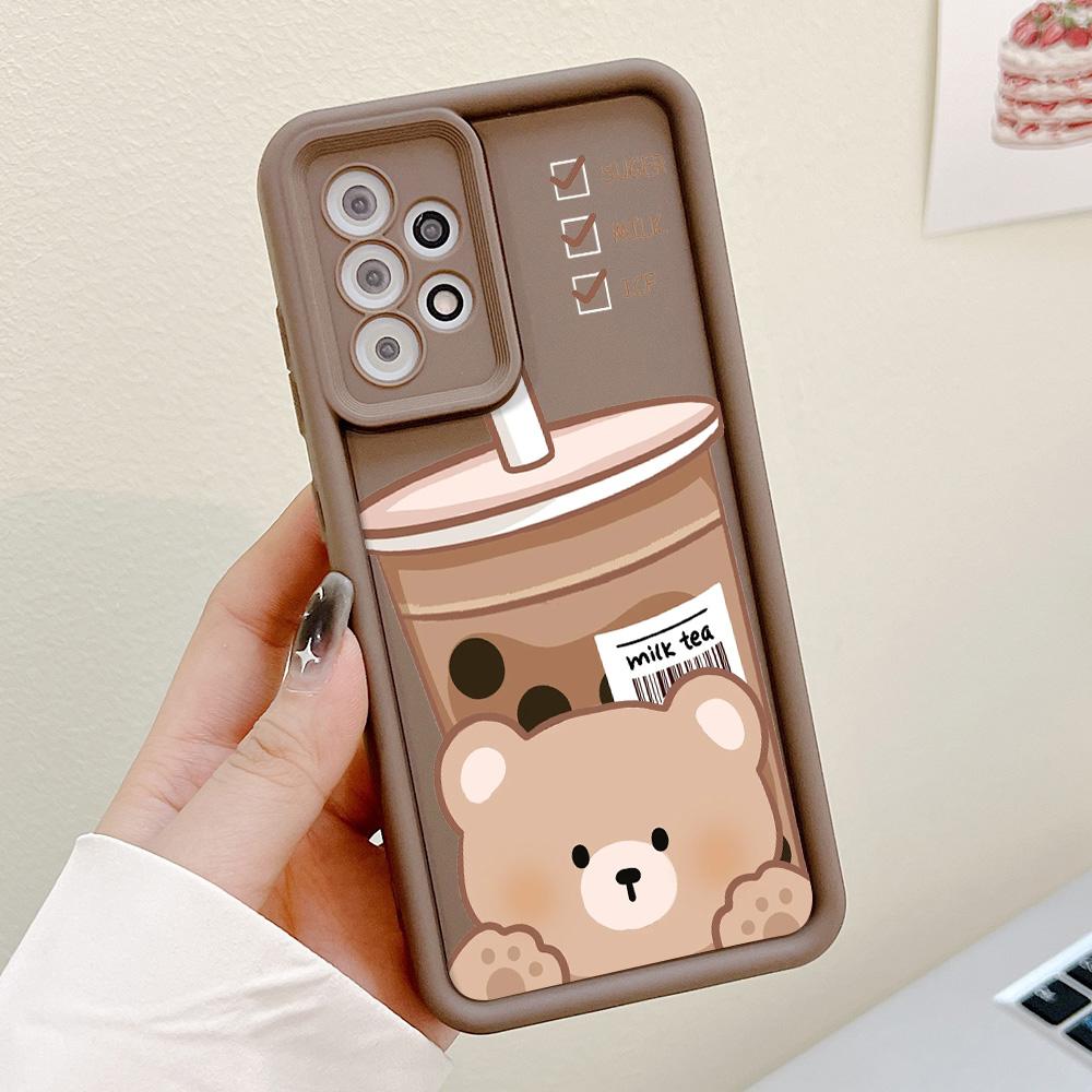 Cute Bear Soft Silicone Case For Samsung A54 5G A53 A55 A52 A34 A35 A51 A32 A25 A24 A23 A13 A14 A12 S23 Ultra S21 S20 FE Cover