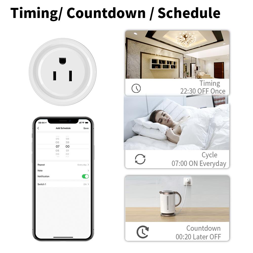 Sixwgh Wifi Sokcet Oulet Us Plug Adapter Tuya Smart Life App Wireless Remote Control Aleax Timer Multi-function Smart Socket