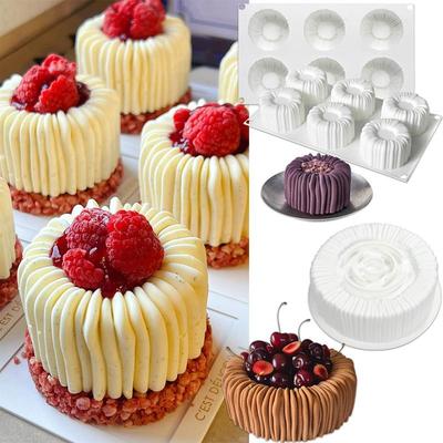6 Cavity Cylinder Cup Shape Mousse Cake Mold For Making Dessert Chocolate Muffin Gypsum Mould Kitchen Baking Tool