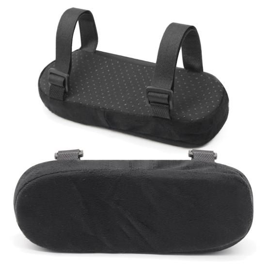 2 Pièces Coussin d'Accoudoir de Chaise de Bureau avec Sangles Réglables Mousse à Mémoire Accoudoir de Chaise de Bureau Gaming