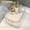 Luxury Acrylic Cosmetics & Skincare Organizer: Transparent Desktop Storage Box for Snacks, Masks, and More on Your Dressing Table.
