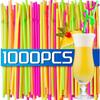 Multicolor Drinking Straws Plastic Disposable Bendable Drink Straw for Milk Cola Tea Cocktail Party Wedding Supplis Wholesale