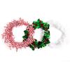 Cheerful Christmas Decorative Garland With Colorful Snowflake Candy Cane And Lush Leaves Green