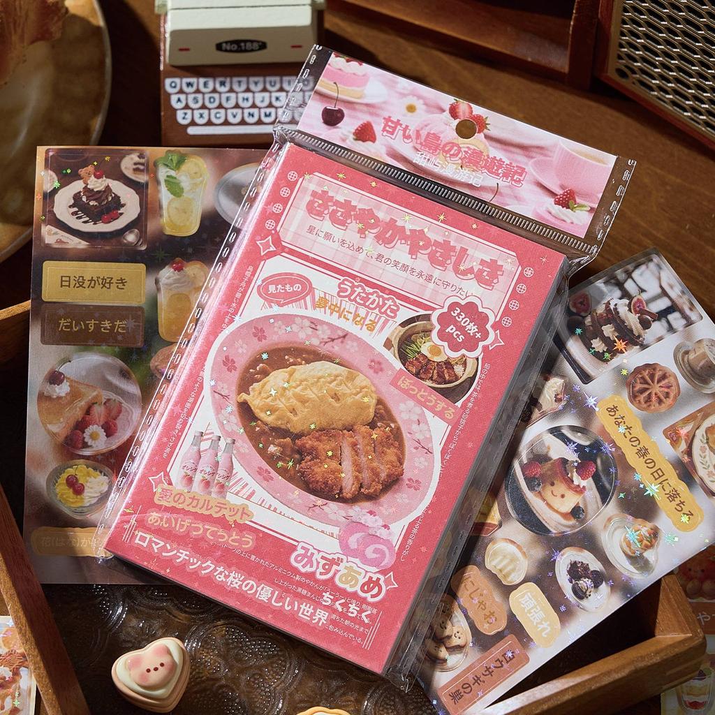 30sheets Kawaii Japanese Baking Dessert Food Die Cutting Sticker Book DIY Diary Scrapbook Aesthetic Stationery Stickers