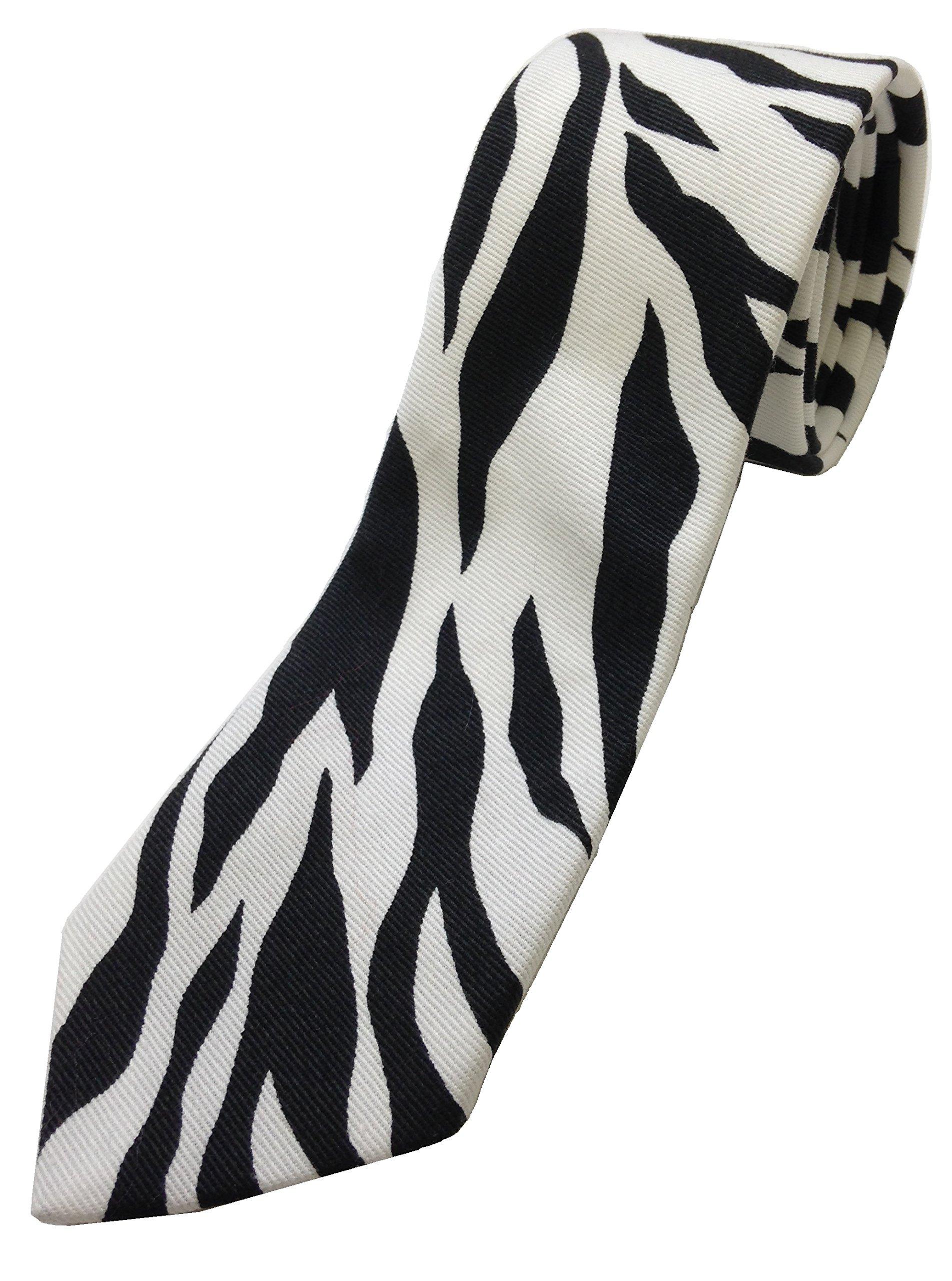 [HANG OVER] 6cm Animal Print Cotton Necktie (Zebra Print) - Made in Japan