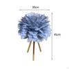 Feather Shade Table Lamp Modern Bedroom Bedside Desk Night Light Decor White