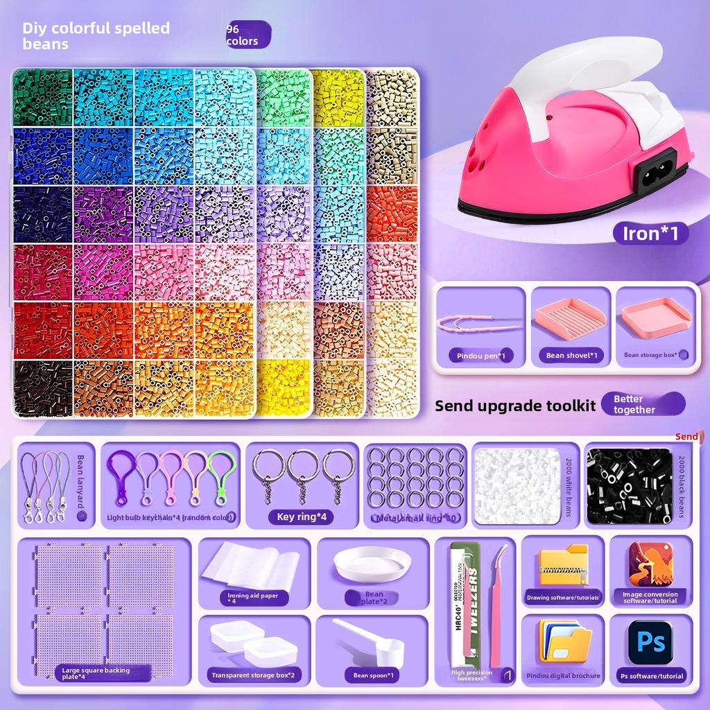 שק חומרים DIY להכנה עצמית של שעועית פינדו, סט מלא של צבעי MARD תלת-ממדיים מותכים, כלים, שק נייר גיהוץ