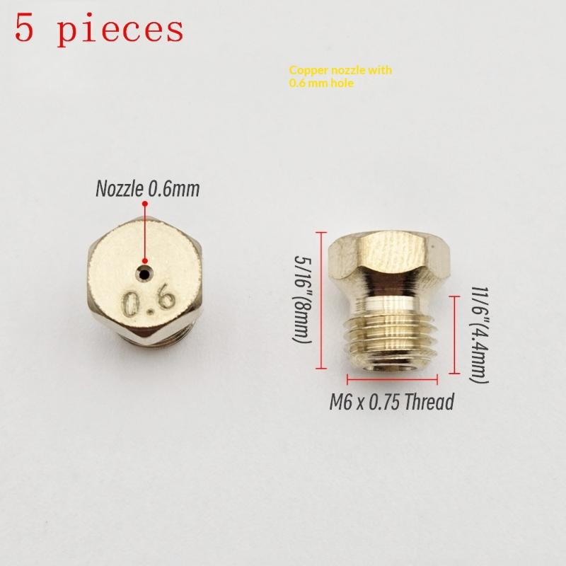 5PCS Brass Burner Gas Hob LPG- Conversion Kits Jets 50 65 70 87 95 Brass Nozzle For Gas Stove Brass Nozzle Propane Injector