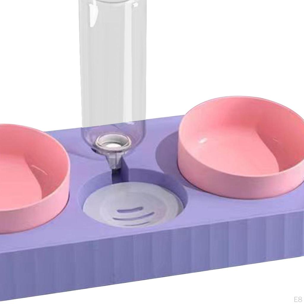 Dog Bowls Drink Fountain Cat Food Dishes Pet Feeding Station Detachable Non Slip Automatic