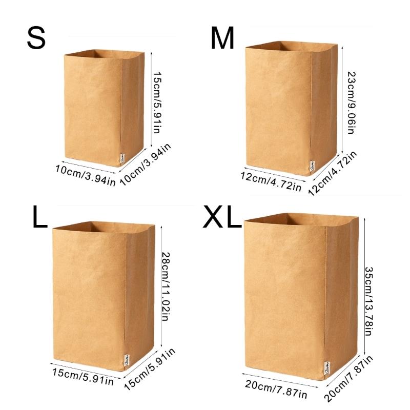 Multipurpose Foldable Kraft Paper Bags for Vegetables and Snacks Portable and Waterproof Convenient for Easy Carrying