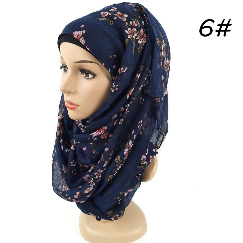 Fashion Women African Black Floral Viscose Scarf Lady Print Soft Voile Shawls And Wraps Female Foulard Echarpe Designer 180*80Cm