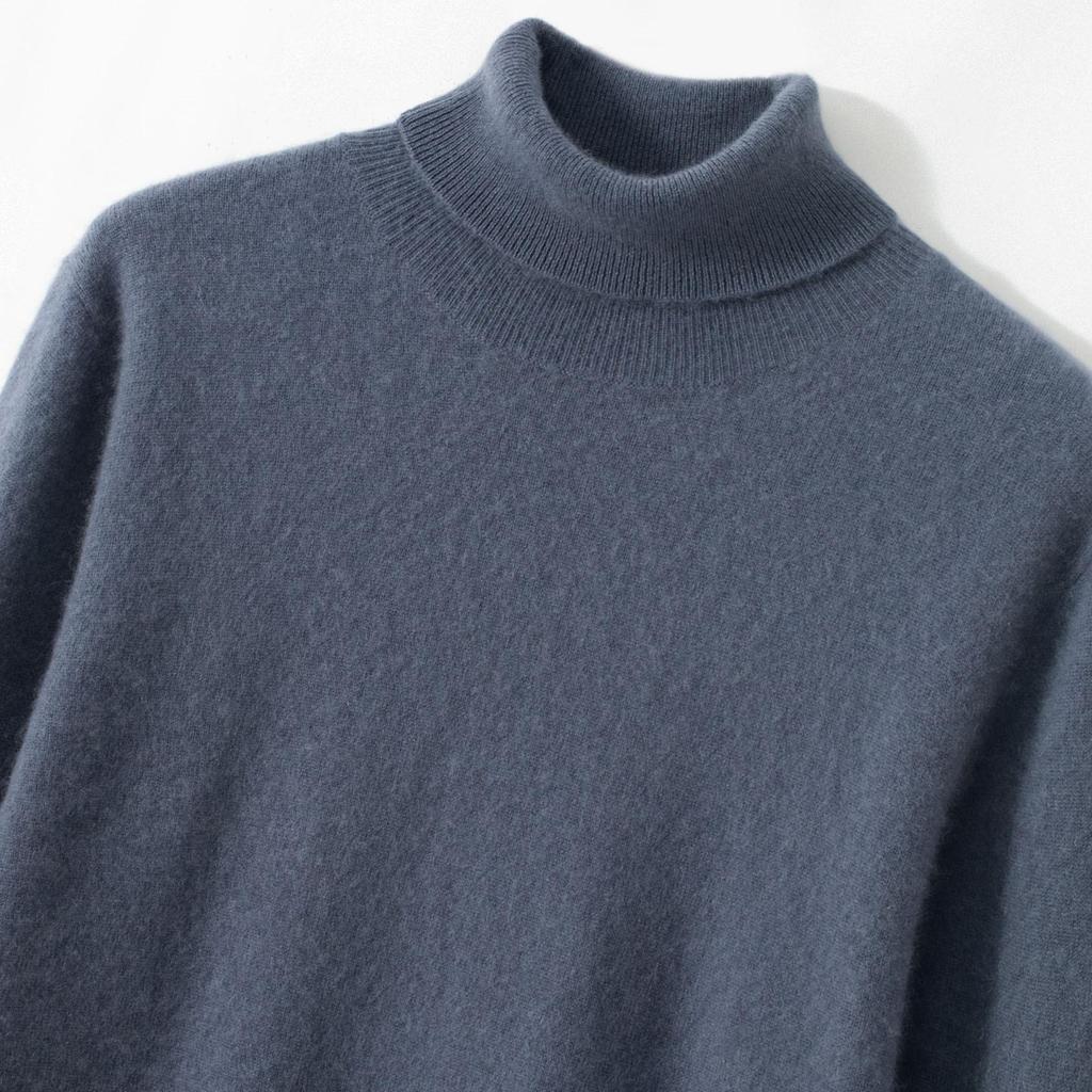 Men's Plus Size High Collar Cashmere Sweater - Thick Winter Knitwear