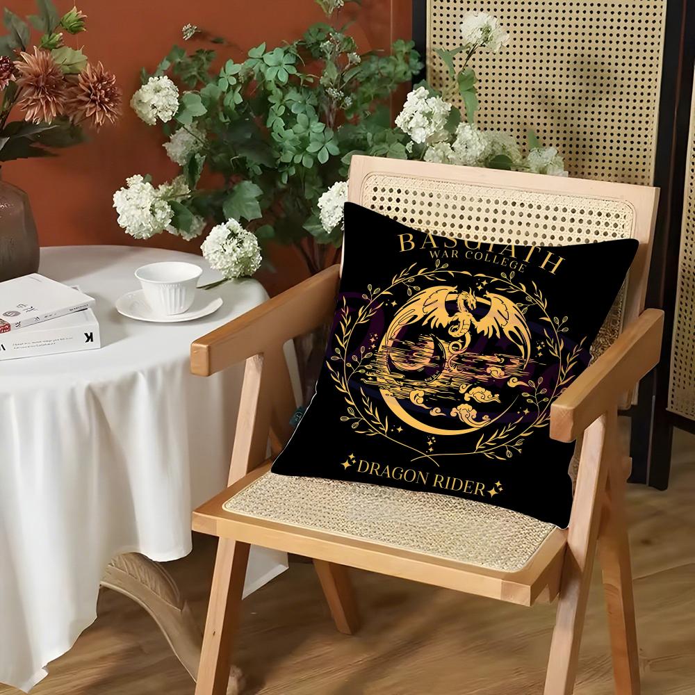 Cool FFourth Wing Dragon Cushion Cover Silky Short Plush Invisible Zipper Dustproof Sofa Pillow Case for Home Decor