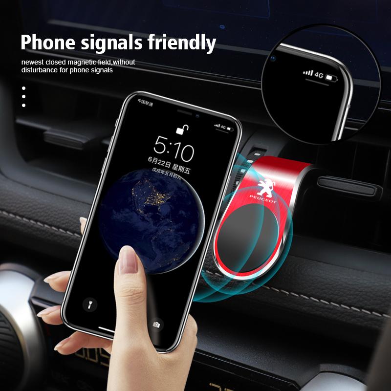 Magnetický Držák Telefonu do Auta Stojan na Telefon do Auta Klipový Držák Pro Peugeot 206 307 308 3008 207 208 407 408 508 2008 5008 301 4008 106 205