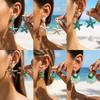 Pearl Starfish Stud Earrings Bohemian Shell Drop Earrings Rhinestone Dangle Earrings  Women