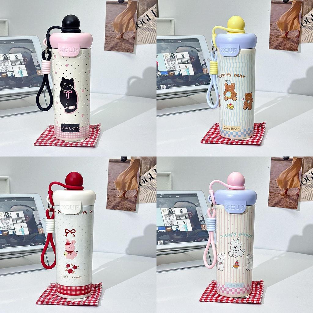 316 Stainless Steel Insulated Coffee Mug With Straw And Carrying Rope For Office And Travel