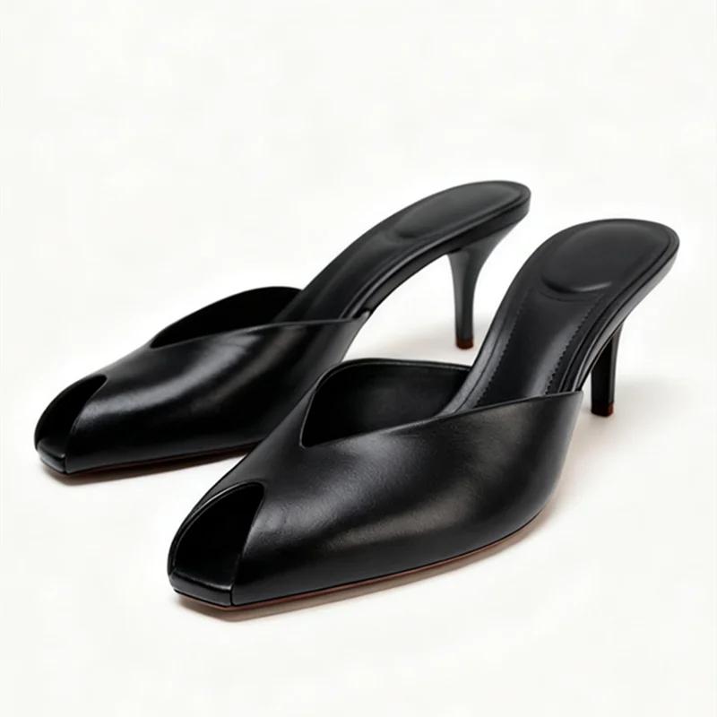 

Women s Gold Patent Leather Heeled Slippers, Sexy Peep Toe Slide Sandals Elegant Banquet Party Dress Shoes Zapatos de Mujer 39 чорний