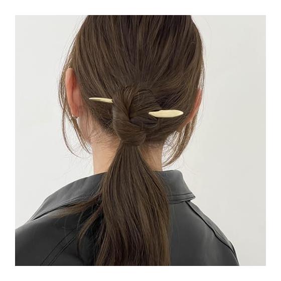 Kanzashi Hair Stick for Japanese Traditional Wear, Kimono, Yukata - Simple Alloy Hair Accessory for Women (Gold02)