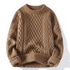 Men Knitted Sweater For Men Casual Round Neck Warm Inner Loose-fit Pullover Cozy Soft Supple Fall Winter Fashion