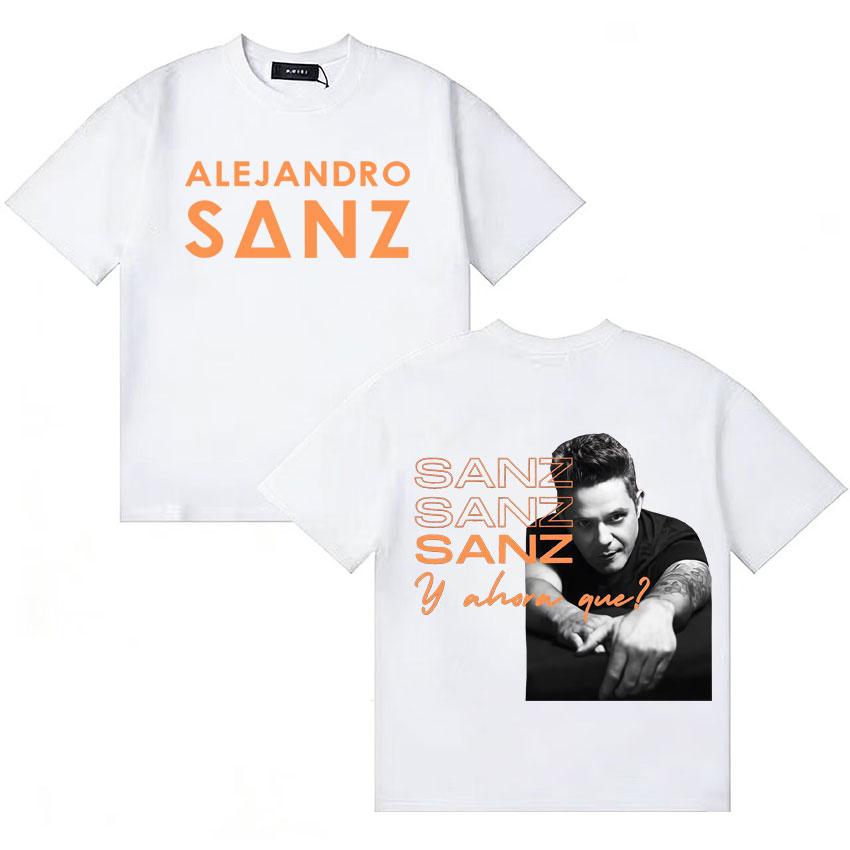 Rapper Alejandro Sanz Mode Sommer T-Shirt Unisex Damen Harajuku Stil Baumwolle Kurzarm T-Shirt Musikliebhaber T-Shirts Streetwear