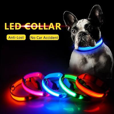 Pet Collar For Lighted Up Nylon Solid LED Dog Collar Glow Necklace