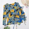 New Print Mesh Sun Protection Three-Piece Bikini Swimwear